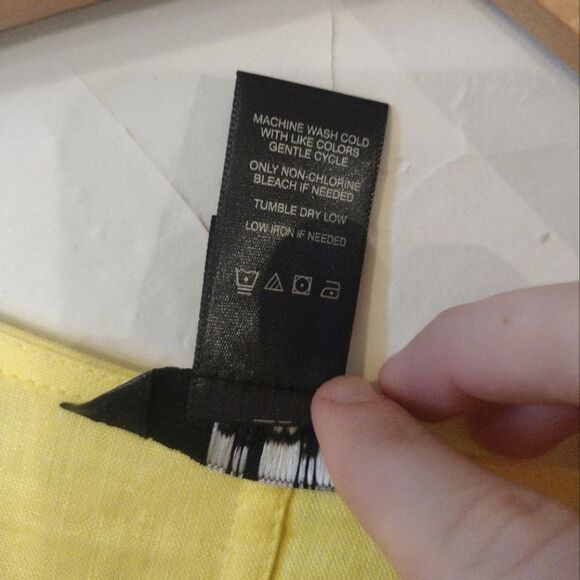 NWT Ali Miles Women's Size XL Solid Yellow Linen Long Tunic Blouse Top - Picture 10 of 11